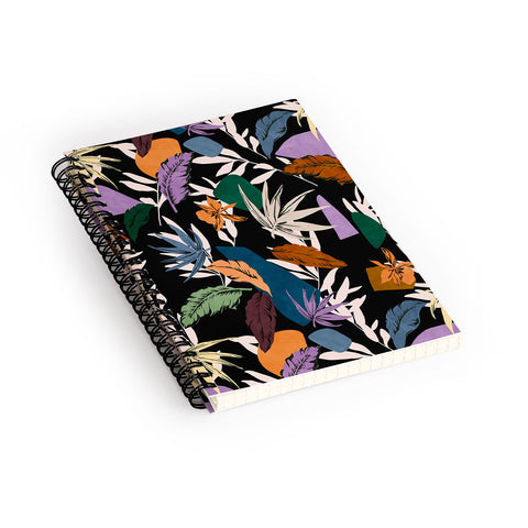 Marta Barragan Camarasa Leaf colorful dark jungle Spiral Notebook