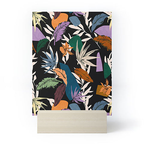 Marta Barragan Camarasa Leaf colorful dark jungle Mini Art Print