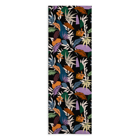 Marta Barragan Camarasa Leaf colorful dark jungle Yoga Towel