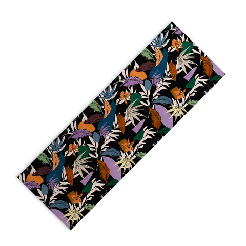 Marta Barragan Camarasa Leaf colorful dark jungle Yoga Mat