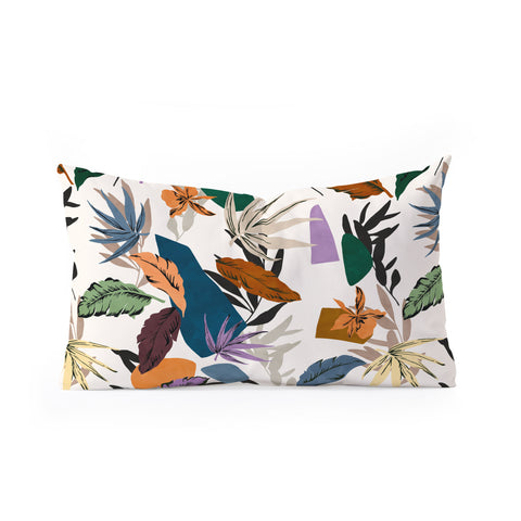 Marta Barragan Camarasa Leaf colorful modern jungle Oblong Throw Pillow