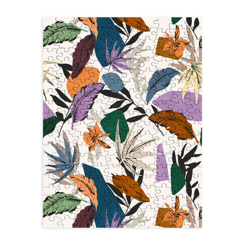 Marta Barragan Camarasa Leaf colorful modern jungle Puzzle