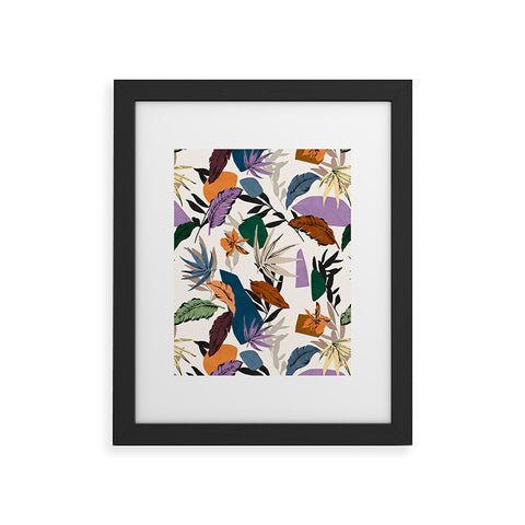 Marta Barragan Camarasa Leaf colorful modern jungle Framed Art Print