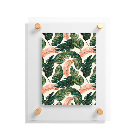 Marta Barragan Camarasa Leaf green and pink Floating Acrylic Print