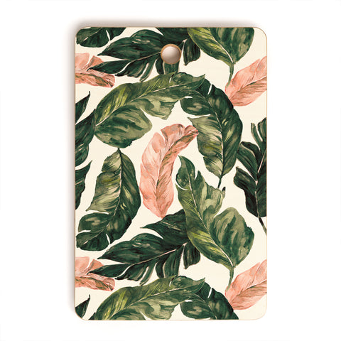 Marta Barragan Camarasa Leaf green and pink Cutting Board Rectangle