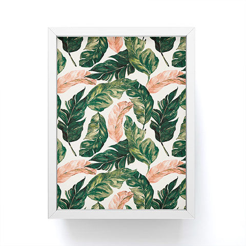 Marta Barragan Camarasa Leaf green and pink Framed Mini Art Print