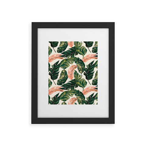 Marta Barragan Camarasa Leaf green and pink Framed Art Print