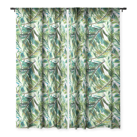 Marta Barragan Camarasa Leaf the jungle watercolor Sheer Window Curtain