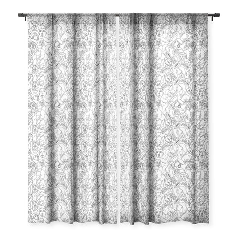 Marta Barragan Camarasa Linear feminine essence Sheer Window Curtain