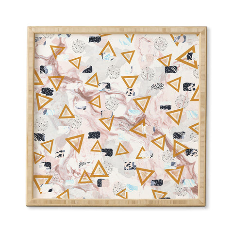 Marta Barragan Camarasa Marble shapes and triangles Framed Wall Art