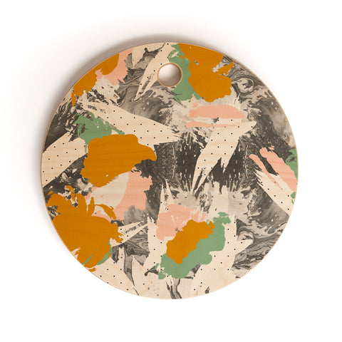 Marta Barragan Camarasa Marbled abstract in the colors Cutting Board Round