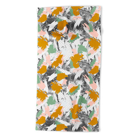 Marta Barragan Camarasa Marbled abstract in the colors Beach Towel