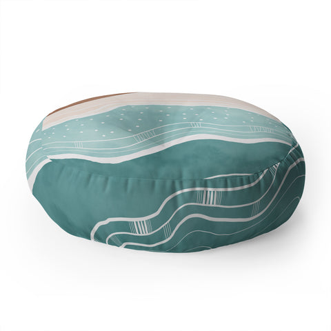 Marta Barragan Camarasa Modern beach abstract II Floor Pillow Round