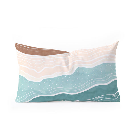 Marta Barragan Camarasa Modern beach abstract II Oblong Throw Pillow