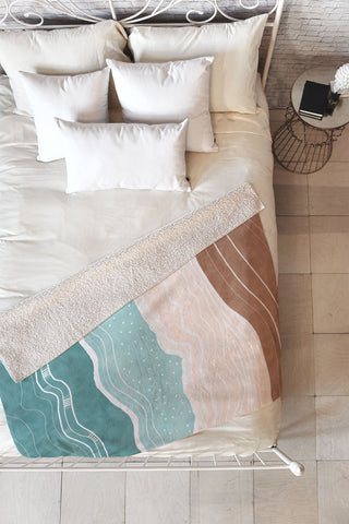 Marta Barragan Camarasa Modern beach abstract II Fleece Throw Blanket