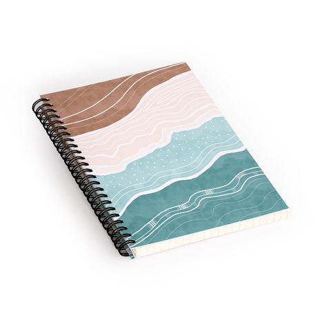 Marta Barragan Camarasa Modern beach abstract II Spiral Notebook