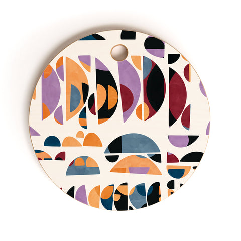 Marta Barragan Camarasa Modern pattern shapes in forms Cutting Board Round