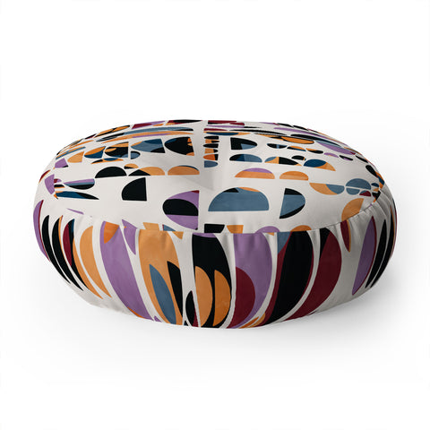 Marta Barragan Camarasa Modern pattern shapes in forms Floor Pillow Round