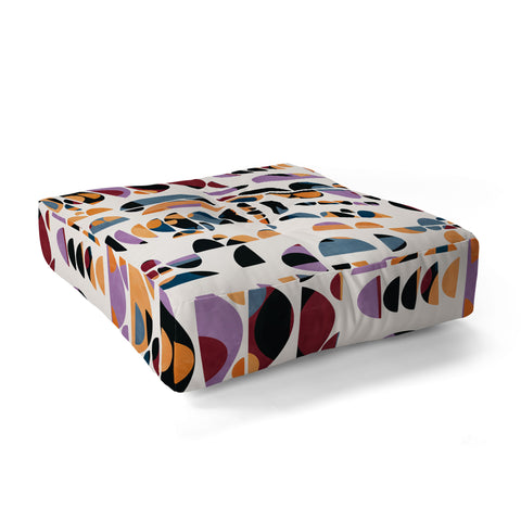 Marta Barragan Camarasa Modern pattern shapes in forms Floor Pillow Square