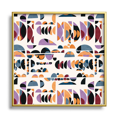 Marta Barragan Camarasa Modern pattern shapes in forms Square Metal Framed Art Print