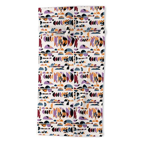 Marta Barragan Camarasa Modern pattern shapes in forms Beach Towel