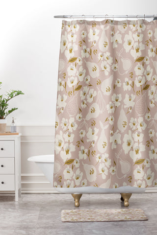 Marta Barragan Camarasa Modern Pear Tree Shower Curtain And Mat