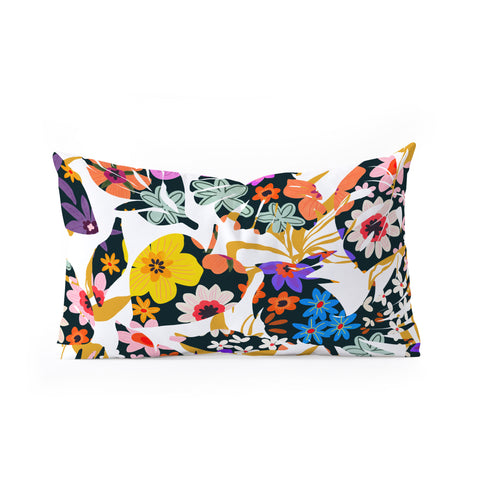 Marta Barragan Camarasa Modern tropical floral Oblong Throw Pillow
