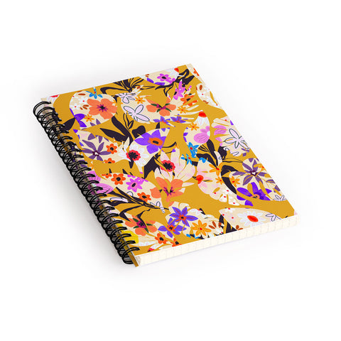 Marta Barragan Camarasa Modern tropical garden floral Spiral Notebook