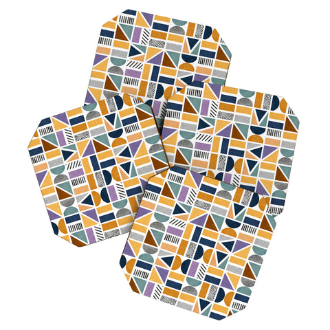 Marta Barragan Camarasa Mosaic shapes and textures Clf Coaster Set