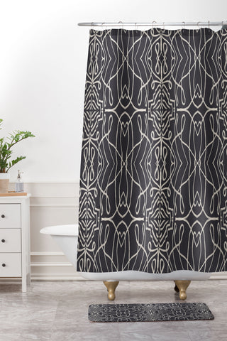 Marta Barragan Camarasa Mosaic Strokes Line Art II Shower Curtain And Mat