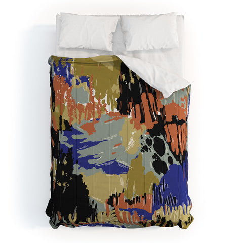 Marta Barragan Camarasa Paintbrush abstract colors 23 Comforter