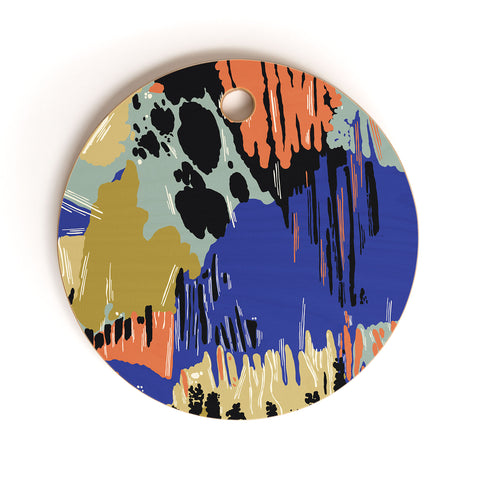 Marta Barragan Camarasa Paintbrush abstract colors 23 Cutting Board Round