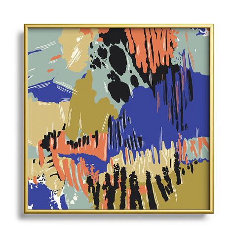 Marta Barragan Camarasa Paintbrush abstract colors 23 Square Metal Framed Art Print