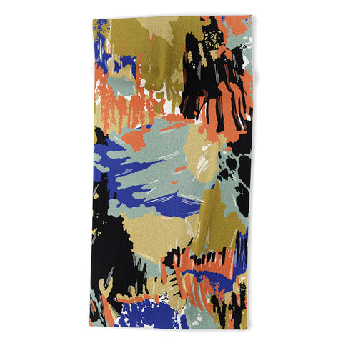 Marta Barragan Camarasa Paintbrush abstract colors 23 Beach Towel