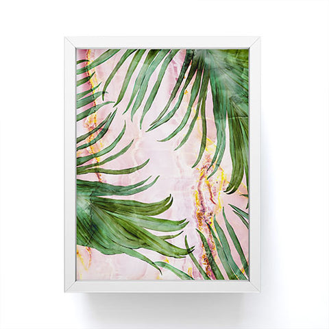 Marta Barragan Camarasa Palm leaf on marble 01 Framed Mini Art Print