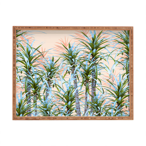 Marta Barragan Camarasa Pastel palm trees Rectangular Tray