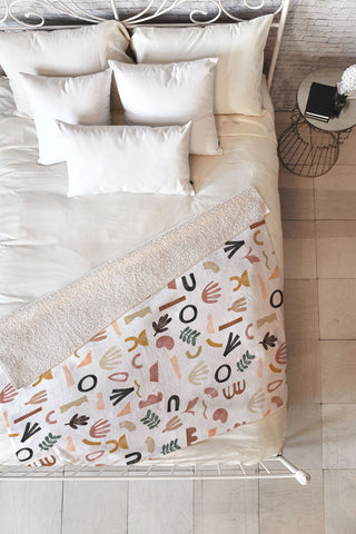 Marta Barragan Camarasa Pattern desert shapes Fleece Throw Blanket