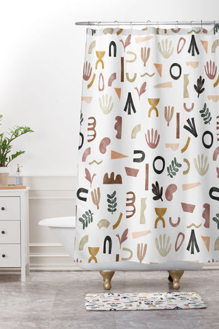 Marta Barragan Camarasa Pattern desert shapes Shower Curtain And Mat