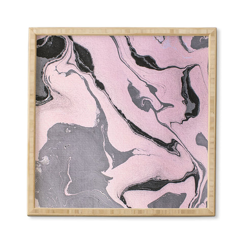 Marta Barragan Camarasa Pink and black marbling paper Framed Wall Art