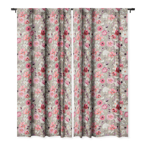 Marta Barragan Camarasa Pink and white flower garden Blackout Window Curtain