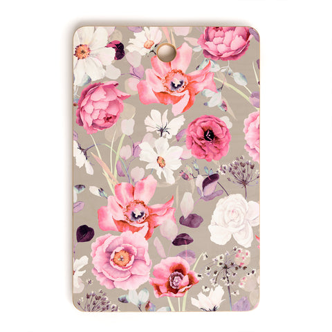 Marta Barragan Camarasa Pink and white flower garden Cutting Board Rectangle