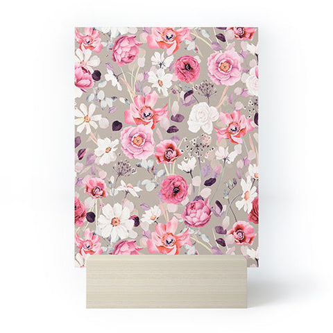 Marta Barragan Camarasa Pink and white flower garden Mini Art Print