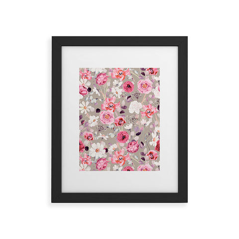 Marta Barragan Camarasa Pink and white flower garden Framed Art Print