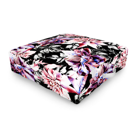 Marta Barragan Camarasa Pink bloom in the dark Outdoor Floor Cushion