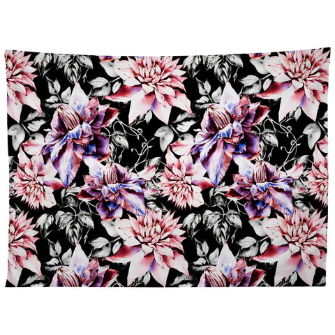 Marta Barragan Camarasa Pink bloom in the dark Tapestry