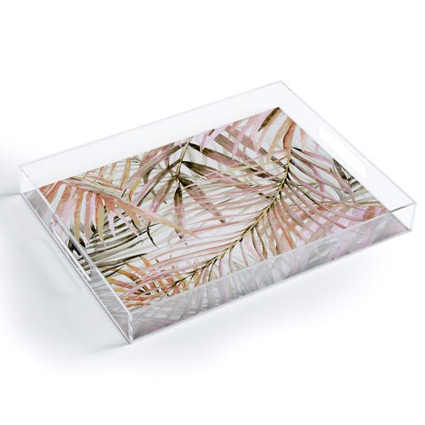 Marta Barragan Camarasa Pink leaf Acrylic Tray