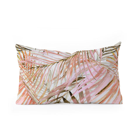 Marta Barragan Camarasa Pink leaf Oblong Throw Pillow