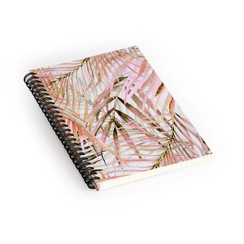 Marta Barragan Camarasa Pink leaf Spiral Notebook