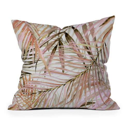 Marta Barragan Camarasa Pink leaf Outdoor Throw Pillow
