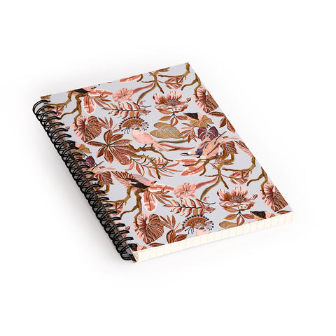 Marta Barragan Camarasa Pink tropical birds landscape Spiral Notebook